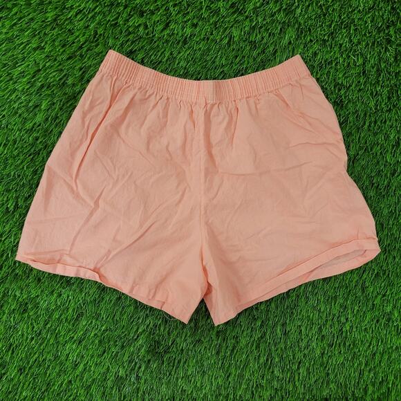 Vintage 80s Booty Gym Shorts Womens Medium Peach Pink USA - Picture 1 of 14